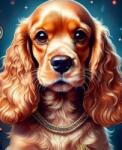 NORIMPEX - Puzzle Tablou Diamant: Cocker Spaniel cu o zgardă de aur 30x40cm - 1 - 39 piese