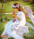 NORIMPEX - Puzzle Tablou Diamant: Înger cu o pisică 30x40cm - 1 - 39 piese