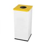 Casa Plastor Cos gunoi colectare selectiva, metal, patrat, 60 litri, corp alb (AL-228)
