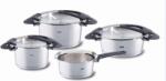 Fissler Set oale inox Fissler Intensa, 4 piese, compatibile inductie, capac metalic, fabricat in Germania (016-118-04-002/0)