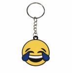 Dodaco Breloc chei emoticon ras cu lacrimi, fata comica, metalic, galben, 9.8 x 3.8 cm, inel 2.6 cm, accesoriu decorativ