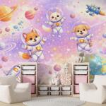 Catalog 2026 Детски фототапет космос с животни астронавти