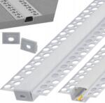 ARTPRO Profil banda led pentru rigips tencuiala sub decorativa, 20mm 2m, montaj incastrat (ART-BRG-34-A-M-2M)