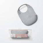 Miniware Baveta bebelusi Miniware Roll & Lock, 100% din silicon alimentar, Grey (mw_SBIBG) Bavata