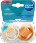 Canpol Babies Suzeta simetrica din silicon 6-18m Mountains 2 Pcs 34/931_Yel (5901691889590)