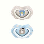 Canpol Babies Suzeta Simetrica Din Silicon 0-6Luni, 2 Buc Bonjour Paris 22/647_Blu (5903407993430)