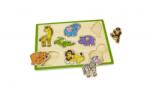 Viga Toys Puzzle cu maner - Animale salbatice, Viga (50019) - infant