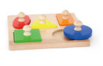 Viga Toys Puzzle Montessori cu maner, Forme geometrice, Viga (50663)