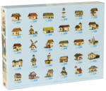 Walachia Set constructie arhitectura Cabanuta alpina, 102 piese din lemn, Walachia (WLMK34)