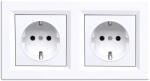 Leziter Priza dubla cu împamantare Leziter Nova, 16A 250V, montaj încastrat, alb (LN2KERV-F_LNFCS-F_2)