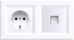 Leziter Priza combinata Leziter Nova 16A cu împamantare si RJ45 UTP, cadru alb (LN2KERV-F_LNFCS-F_LNUTP-F)