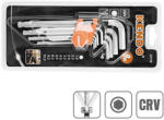 KENDO Set chei hexagonale L cu bila din otel CRV, 9 piese, 1.5-10 mm (KD-20736)
