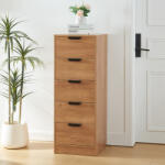 [en. casa] Comoda Varkaus cu 5 sertare, finisaj stejar, 108x40x40 cm (85290417) Comoda
