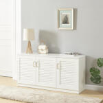[en. casa] Pantofar alb Løten cu 3 usi si 6 rafturi, 125x36x62 cm (83980346) Pantofar