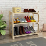 [en. casa] Pantofar din lemn de pin cu 3 rafturi Them, natur, [en. casa] (81814314) Pantofar