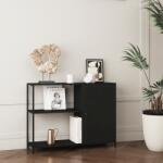 [en. casa] Raft cu dulap Viitasaari din metal negru mat pentru living si birou (83910928) Comoda