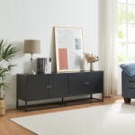 [en. casa] Comoda TV Janakkala din otel, 153x35x55 cm, neagra, [en. casa] (84437013)