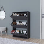[en. casa] Pantofar Aurskog antracit cu 3 usi rabatabile, 110x73, 5x24 cm (83562320) Pantofar