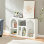 [en. casa] Comoda tip sideboard alba cu 6 compartimente deschise, 110x30x70 cm (85273779) Comoda