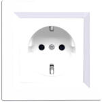 Leziter Priza Schuko cu împamantare Leziter Nova 16A 250V, alb, cu rama integrata (LN1KERV-F_LNFCS-F)