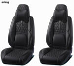 Seat Leon 15 részes Prémium Magas minőségű Műbőr üléshuzat szett nyakpárnákkal - Légzsákos - Osztható - Fekete színben (AL-02089Leon)