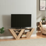 [en. casa] Masa TV Nome 110x30x40 cm, aspect stejar, cu 2 rafturi, [en. casa] (84201361)