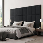 [neu. haus] Set 3 panouri tapitate de perete Carpino, textile, 60x30 cm, negre (84224165)