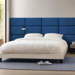 [neu. haus] Set 3 panouri tapitate de perete Carpino, catifea, 60x30 cm, bleumarin (84224182)