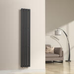 [neu. haus] Calorifer decorativ vertical Nore, negru, 180x30 cm, 598 W, otel (84059430)