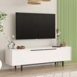 [en. casa] Comoda TV alba Urejovle 160 cm cu 2 usi si picioare metalice (85630609)