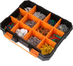 KENDO Organizator din plastic 3 în 1 interblocabil, stivuibil, cu capac transparent (90279)