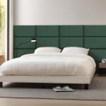 [neu. haus] Set 3 panouri tapitate de perete Carpino, catifea, 60x30 cm, verde închis (84224179)