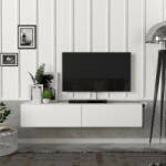 [en. casa] Comoda TV suspendata alba Toivakka 135x31x25 cm cu 2 usi (83062692)