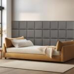 [neu. haus] Set 4 panouri tapitate de perete Carpino, catifea, 30x30 cm, gri închis (84224176)