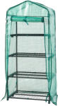 [en. casa] Minisera pentru plante cu 4 rafturi, 158x69x49 cm, verde, en. casa (84911124)