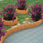 [en. casa] Palisada flexibila din lemn pentru gradina 150x20 cm natur (82292173)