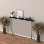 [en. casa] Masa consola Kokemäki neagra 120x18x82 cm cu picioare Hairpin (82285006)