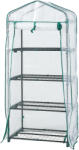 [en. casa] Mini sera pentru balcon si gradina cu 4 rafturi, 158x69x49 cm, alba (84911125)