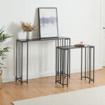 [en. casa] Set 2 mese consola Ørsta negre, design modern, metal si PAL (85290388)