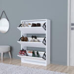 [en. casa] Pantofar alb Aurskog cu 3 usi rabatabile, 110x73, 5x24 cm (83562318) Pantofar