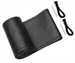 Ro Group Husa volan din piele naturala perforata, neagra, cu ac si ata, 38 cm (IN2244)