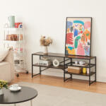 [en. casa] Masa TV Västiarharg 120x30x46 cm, negru si aspect nuc, [en. casa] (85290399)
