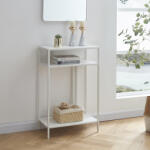 [en. casa] Masa consola alba Kumlinge cu 3 rafturi, 55x30x85 cm, [en. casa] (83102666)
