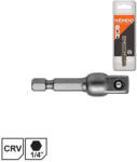 KENDO Adaptor hexagonal magnetic 1/4, 50 mm, otel CR-V, cu bila (25200104)