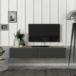 [en. casa] Comoda TV suspendata Toivakka 135x31x25 cm stejar si antracit (83062695)