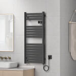 [pro. tec] Portprosop electric pentru baie Ringebu 120x50 cm, negru, 500 W (84059512)