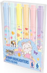 S-COOL Textmarker cu stampila S-COOL Pastel, 6 buc/set
