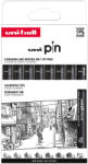 uni Liner varf 0.05-1.2 mm plus pensula UNI Pin 200 Fine Line ASP011, 8 buc/set