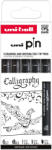 uni Liner varf 0.1-0.5 mm plus tesit 1.0-3.0 mm, UNI Pin 200 Fine Line Calligraphy, 5 buc/set