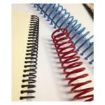 Spire indosariere continue din plastic 18 mm, A4 pas 4: 1, 100 buc/set negru